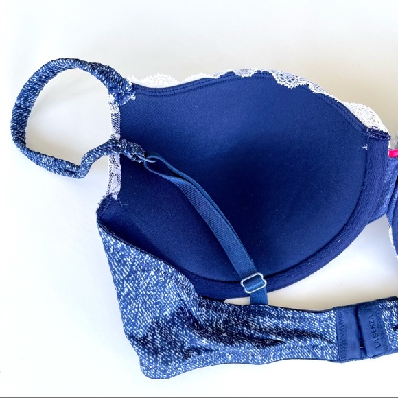 La SENZA Slightly Padded Denim & Lace Push-up Bra - Picture 7 of 14